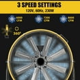 thumbnail image 5 of 24 Inch  Floor Shop Fan, 9500 CFM Heavy Duty Drum Fan with 8 Blades, 3-Speed High Velocity Metal Fans, for Garage, Warehouse, Patios, 5 of 17