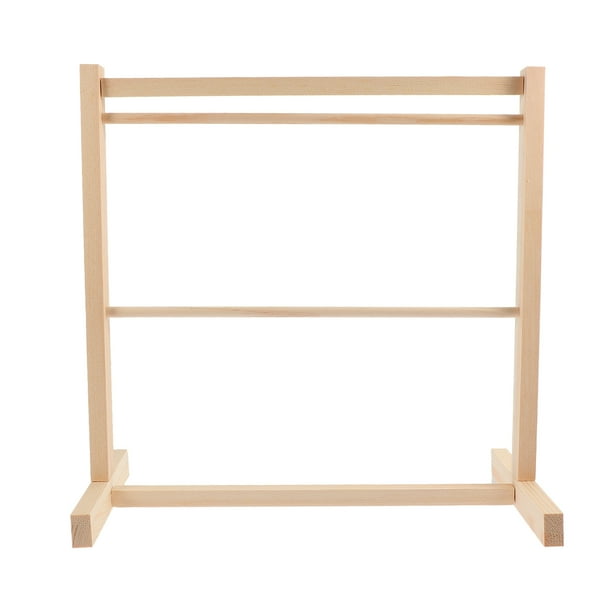 1 Set Mini Muñeca Ropa Colgante Rack Muñecas de madera Ropa Ropa Organización Estante