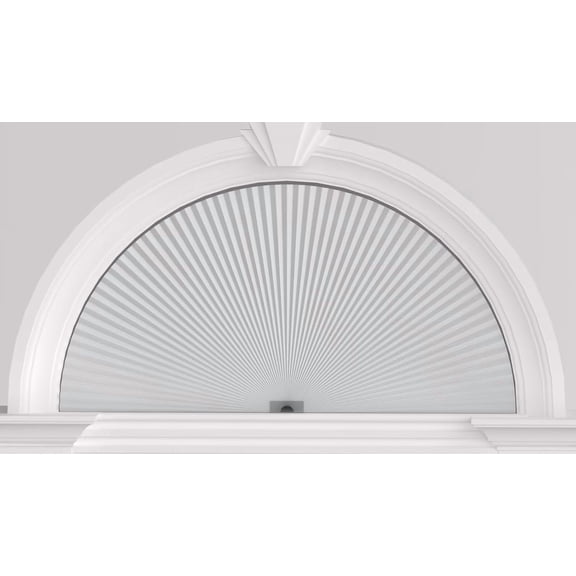 Arch Window Shades Half Circle Blackout Cellular Shades Cordless No Drill Blinds for Windows Half Moon Honeycomb Fabric No Tools Room Darkening Shades Easy Install (1PCS White 36" W X 18" H)
