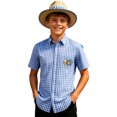 thumbnail image 4 of Byoo Crest Hop Graphic Shirt for Toddler Boy Gingham Short Sleeve Lapel Collar Bavarian Top Oktoberfest Casual Blouse, 4 of 4