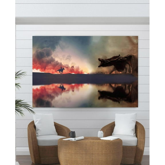 Game Of Throne Art, Dragon Wall Decor, Famous Movie Art, Game Of Throne Dragon War, Game Of Throne, Wall Decoration, Art Home Decor UNFRAMED Poster, Wall Art for Decor, Present, 8x12