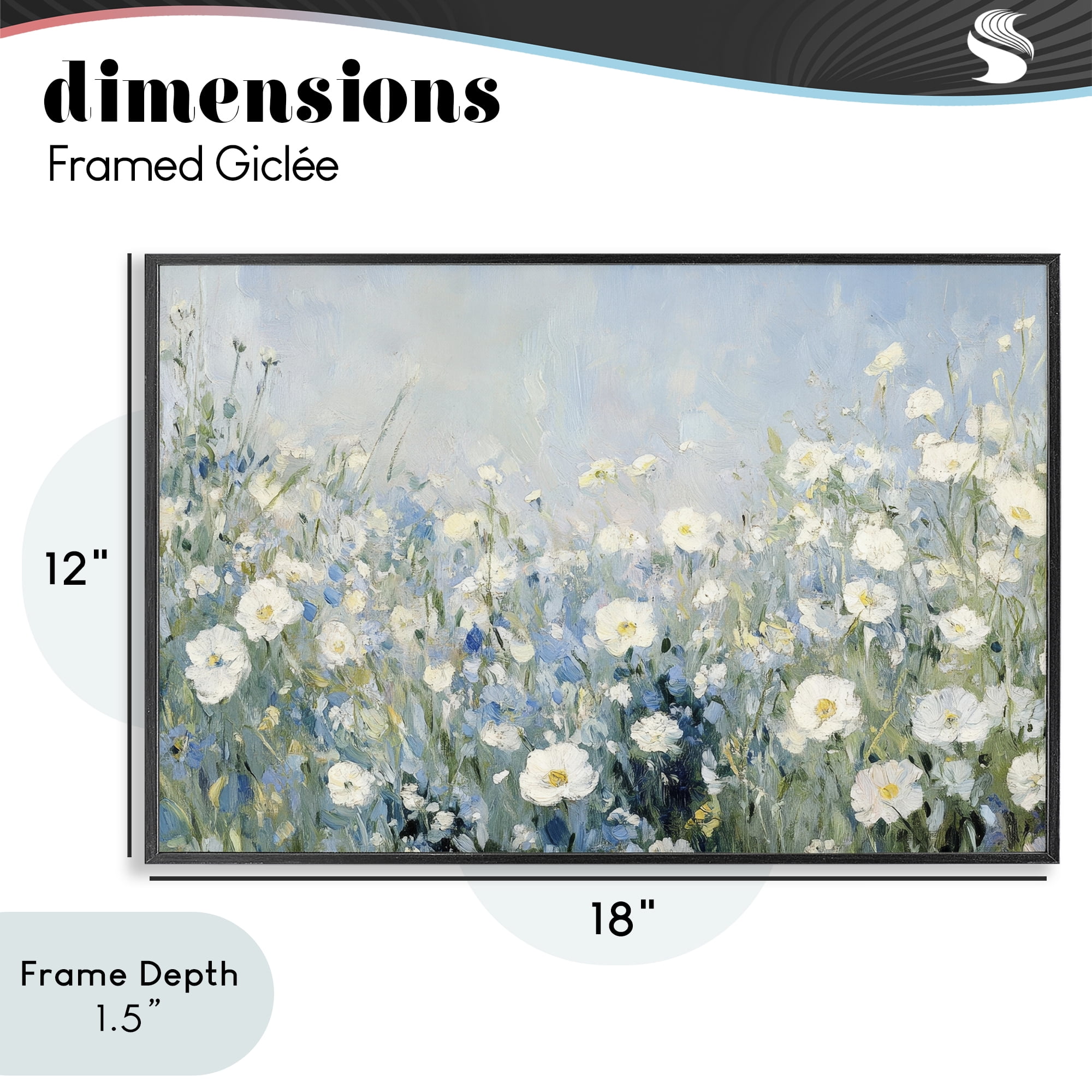 Stupell Industries Meadow Foliage Dream Black Framed Giclee Art, design by Petal Prints Design