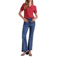 thumbnail image 2 of BLUSA CHIC para Mujeres con Cuello Peter Pan, Manga Corta Abullonada, Camisa Retro S Roja, 2 of 6