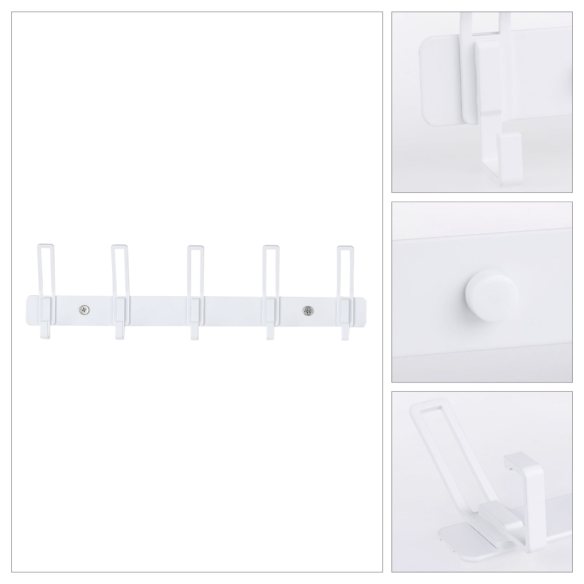 Unique Bargains Wall Mount Coat Rack Hook for Bathroom and Bedroom Organization White 5