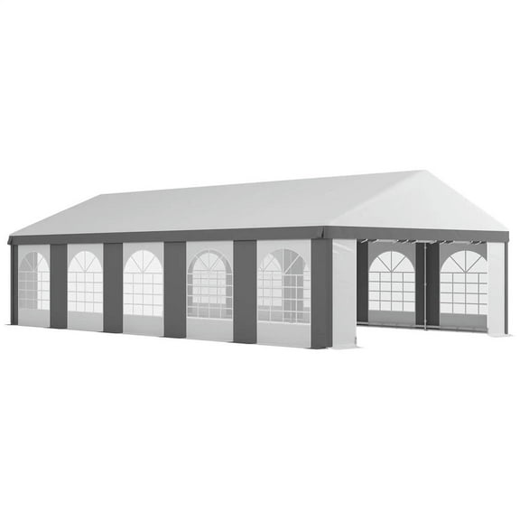 Barara King Outdoor Canopy Tent, Patio Portable Canopy,20' x 33' Heavy-duty Large Wedding Tent, Outdoor Carport Garage Party Tent,Gray