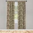 thumbnail image 3 of Ambesonne Grunge Curtains, Nostalgic Pins Old, Pair of 28"x63", Army Green Tan, 3 of 5