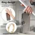 thumbnail image 3 of ELEHOLD Case for iPhone 8 Plus/7 Plus, RFID Blocking Zipper Leather Wallet Stand Case with Card Slot & Wrist Strap & Ring Holder,Gray, 3 of 10