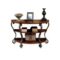 thumbnail image 4 of Sofa Table Traditional Style Brown Cherry Ornate Design Open Shelf wood 1pc Sofa Table Living Room, 4 of 9