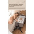 thumbnail image 3 of Sunny Babe 4 in 1 Baby Bassinet Foldable Infant Bedside Crib Bed Portable Baby Swing with Changing Table,Wheels,Mosquito Net,Height Adjustable ,for Infant,Toddler,Unisex,KHAKI, 3 of 13
