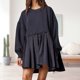 thumbnail image 2 of Vestido de dos piezas para mujer vestido corto de gran tamaño lindo traje de vacaciones de retales, 2 of 6