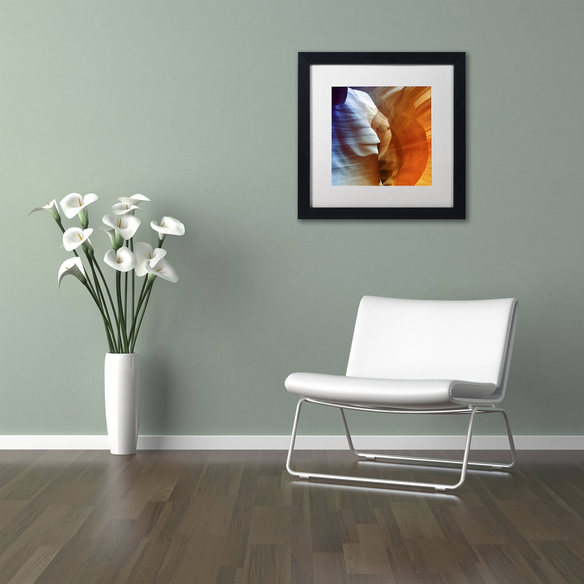 Trademark Fine Art "Antelope Canyon" Canvas Art by Philippe Hugonnard, White Matte, Black Frame
