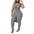 thumbnail image 1 of Gibobby pantalones holgados de oficina Mono juvenil y de moda de color sólido de talla grande para mujer para ir a la oficina(Gris， XXL), 1 of 5
