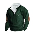 thumbnail image 2 of Goodtrade8 Half Zipper Tops for Men Zip Mock Neck Graphic Casual Long Sleeve Oversized Sweatshirt, 2 of 3