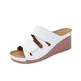 thumbnail image 5 of Xucatan Women's Adjustable Strap Wedge Sandals, Open Toe Platform Mules, Cushioned Comfortable Slip On Slippers for Summer Beach Daily Gift, 5 of 9