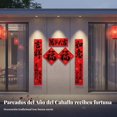 thumbnail image 3 of Abbraccia Pareados festivos, decoración de puerta Año Nuevo 2026, adhesivo de tela flocada con carácter Fu, tema Año del Caballo, 3 of 6