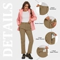thumbnail image 3 of TACVASEN Women's Fleece Lined Hiking Ski Pants Waterproof Insulated Softshell Pants Outdoor Insulated Warm Pants Khaki XL, 3 of 6