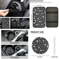 thumbnail image 4 of FKELYI Vintage Floral Skull Print Auto Seat Covers Full Set with Steering Wheel Cover Shoulder Seatbelt Pad Armrest Pad Cup Coasters Head Rest Protector Gear Shift Knob Sleeve for Most Sedan, 4 of 6