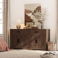 thumbnail image 7 of WAMPAT 2-in-1 TV Stand for up to 75" TVs,Farmhouse Entertainment Center with Storage Barn Door Cabinet,TV Console Table with Media Cabinet and Drawers for Living Room,Bedroom,Rustic Brown, 7 of 7