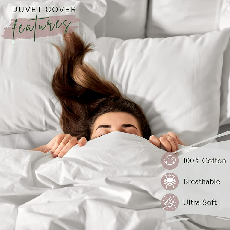 Superity Linen Queen Flat Sheet Only - 100% Cotton Breathable