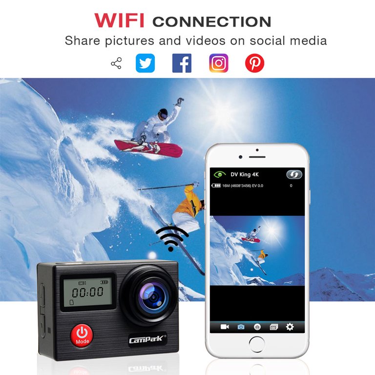 Campark Action camera 4K 30FPS 20MP Waterproof Camera with Touch