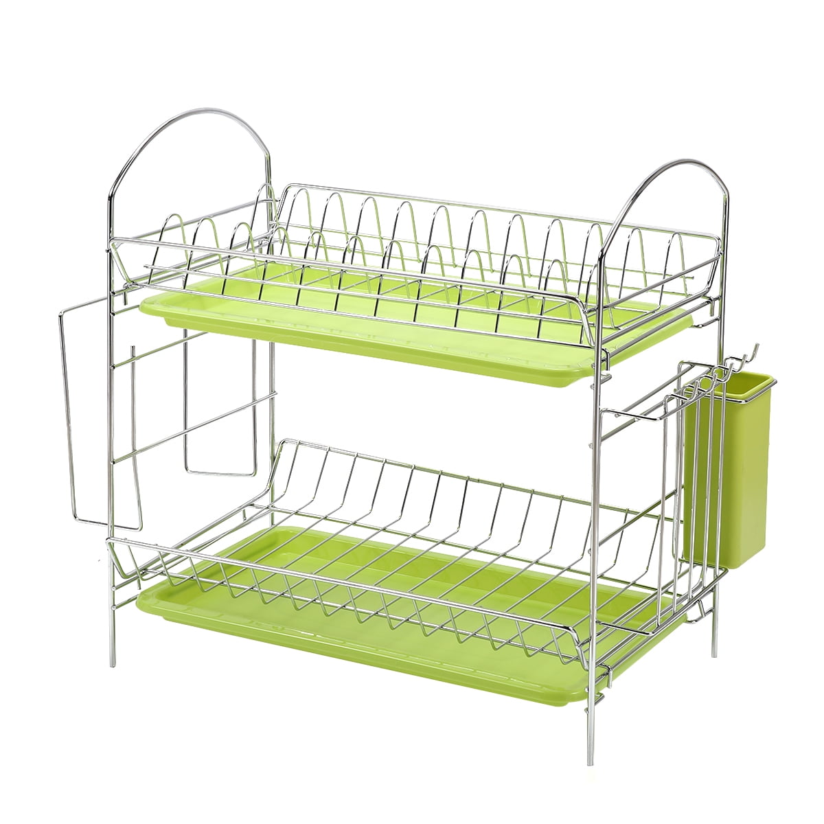 Dish Drying Rack, 2/3 Tier Dish Rack with Drain Board Dish ...
