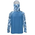 thumbnail image 2 of SEANATIVE Fishing Shirts for Men Hooded Sun Protection Rash Guard Long Sleeve Breathable Athletic Hoodie with Face Mask, for Outdoor Hiking Camping Fishing, M, Shark Camouflage Print Blue, 2 of 7