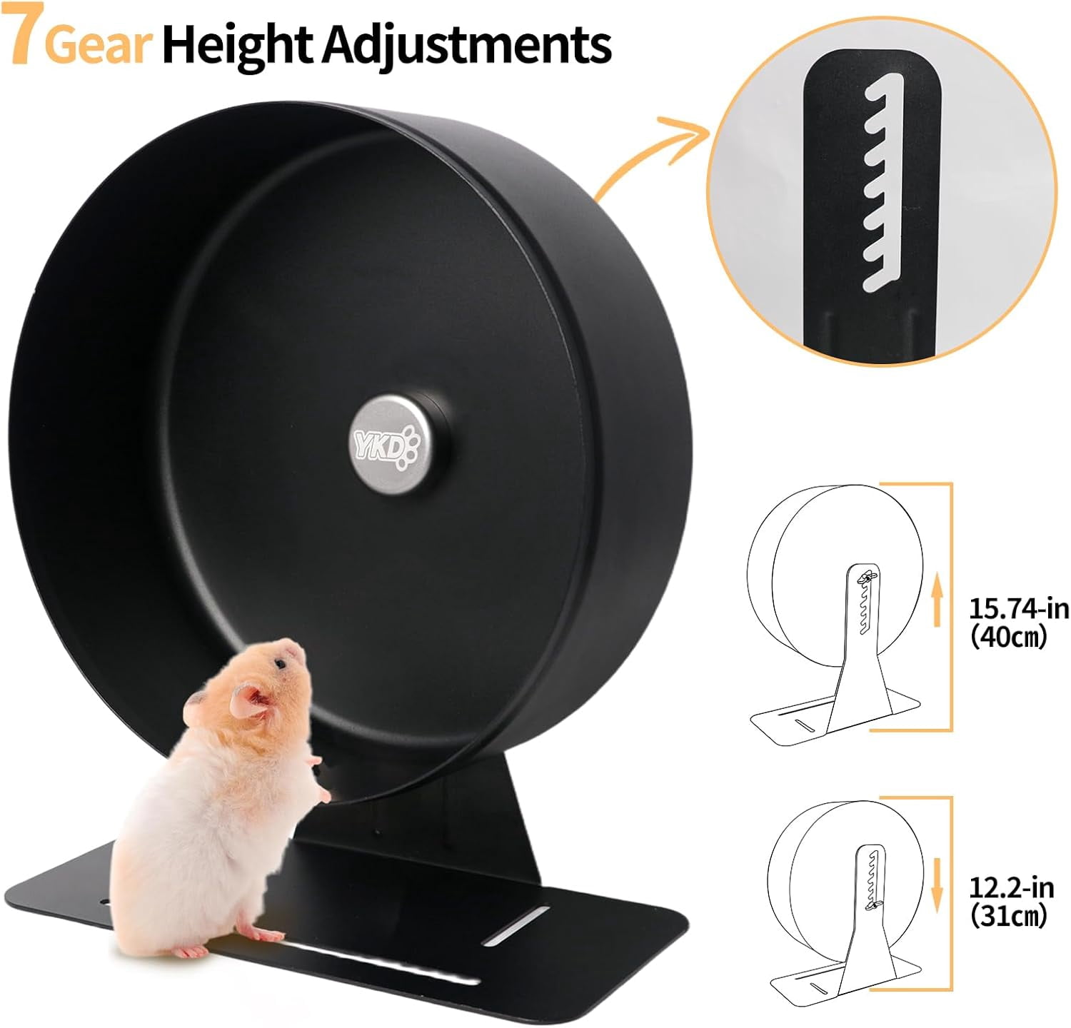 11.8" Silent Hamster Exercise Wheel, Aluminum Alloy Noiseless Running Wheel for Syrian Hamsters, Fancy Rat, Hedgehogs and Small Pets