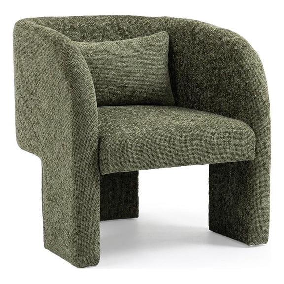Meridian Furniture Sawyer Green Chenille Fabric Accent Chair