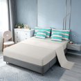 thumbnail image 4 of Homewish Blue White Gray Striped King Bedding, Modern Minimalist King Bed in a Bag, Gray Reversible, 7-Piece, 4 of 7