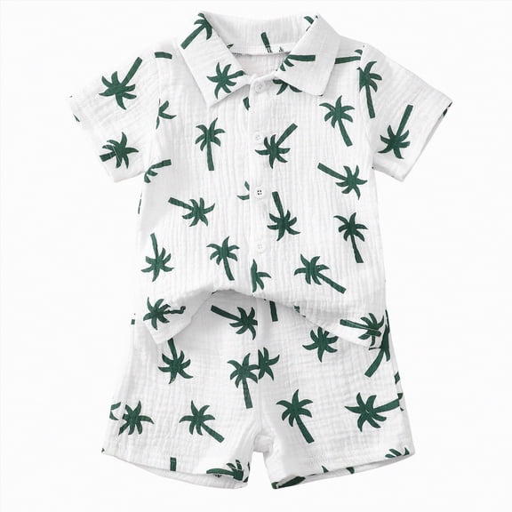 TOWED22 Toddler Baby Boy Summer Outfit Sailboat Embroidery Short Sleeve T Shirt Striped Shorts Set Infant Beach Clothes White,2-3 Y