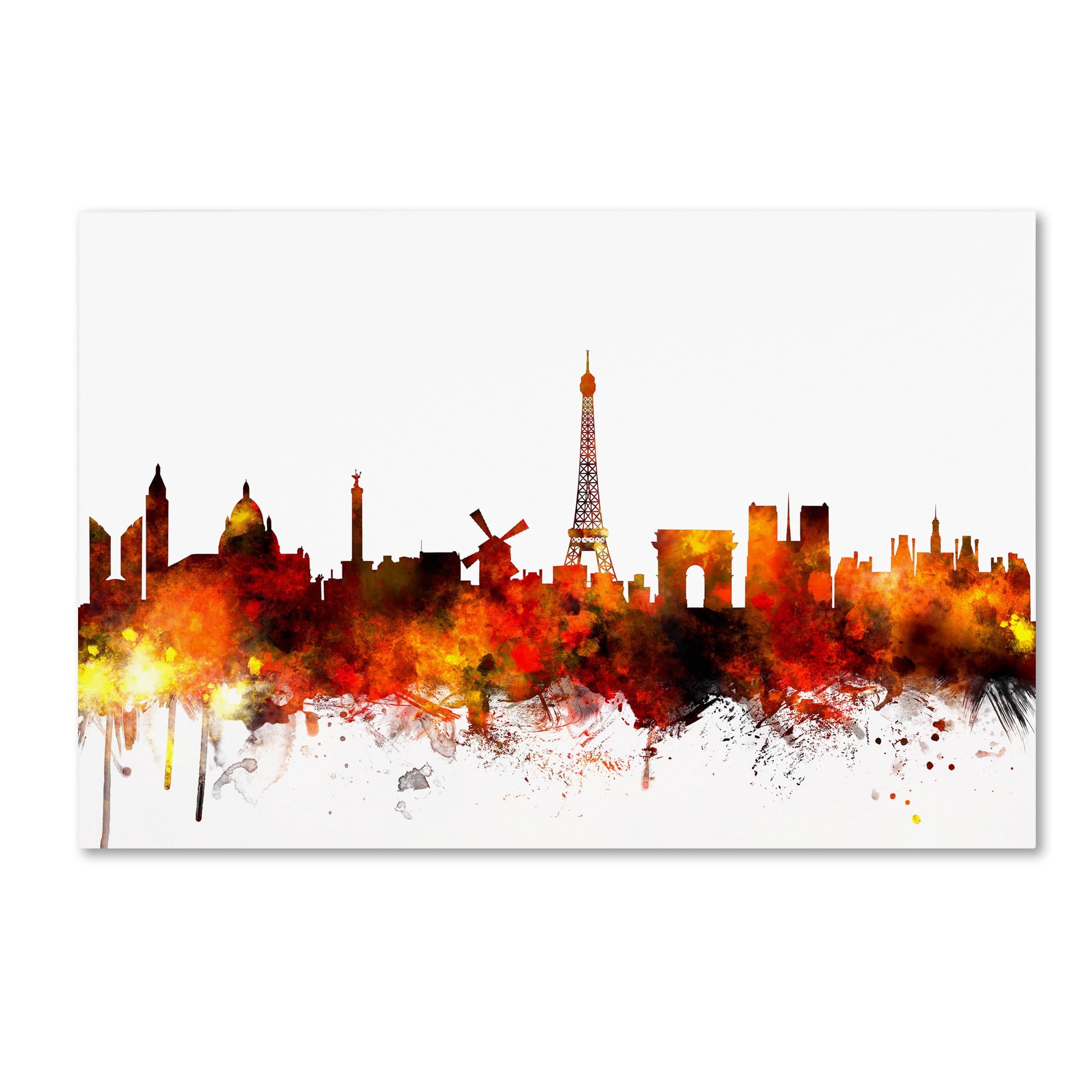 Trademark Fine Art "Paris France Skyline II" Canvas Art by Michael Tompsett