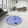 thumbnail image 4 of Ahgly Company Machine Washable Indoor Square Transitional Jeans Blue Area Rugs, 3' Square, 4 of 7