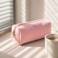 thumbnail image 4 of Lksixu Corduroy Pencil Pouch, Large Capacity Solid Color Pencil Case with Zipper, Aesthetic Stationery Organizer, Lightweight & Spacious Pencil Bag, Portable Travel Cosmetic Makeup Bag, 4 of 7