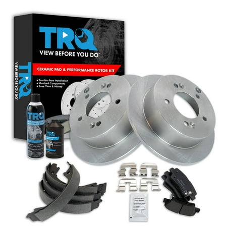 TRQ Rear Brake Pad & Rotor Kit BKA38427 Fits Select 2009-2010 Hyundai Sonata