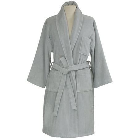 Girls Fleece Shawl Collar Robe - AlpineSwiss Blair Women Cotton Terry Cloth Bathrobe Shawl Collar Velour Spa Robe