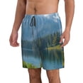 thumbnail image 2 of Pofeuu Majestic Deer Mountain Lake Prin Men's Swim Trunks Quick Dry Bathing Suit Swimming Board Shorts Mesh Lining Beach Swimwear-, 2 of 6
