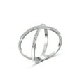 thumbnail image 2 of White Diamond Accent Sterling Silver X Shape Open Ring, 2 of 4