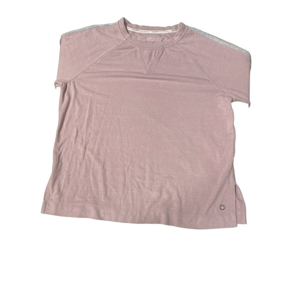 Calvin Klein Womens Performance Long Sleeve Pullover Top,Baby Pink,Small