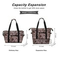 thumbnail image 2 of HAWEE Expandable Duffel Bag for Women with Trolley Sleeve and Wet Pocket Water Repellent Weekender Travel Tote Large Capacity Carry On Overnight Luggage for Gym/ Trip/ Camping/ Beach, Leopard, 2 of 7