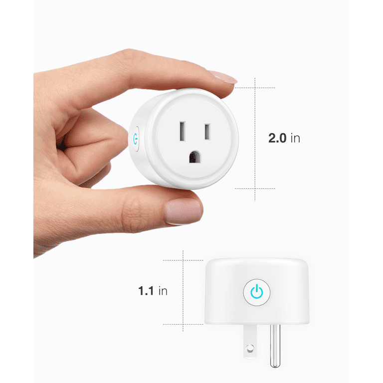 GHome Smart Mini Plug Works with Alexa and Google Home, WiFi Outlet Socket  Remote Control with Timer Function, ETL FCC Listed (4 Pack), White