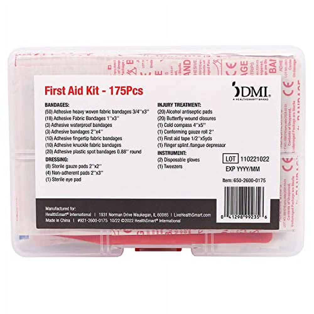 DMI 175-Piece First Aid Kit for Minor Injuries,Wound Care, Cuts