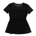 thumbnail image 2 of bar III Womens Smocked Knit Blouse, Black, Large, 2 of 2