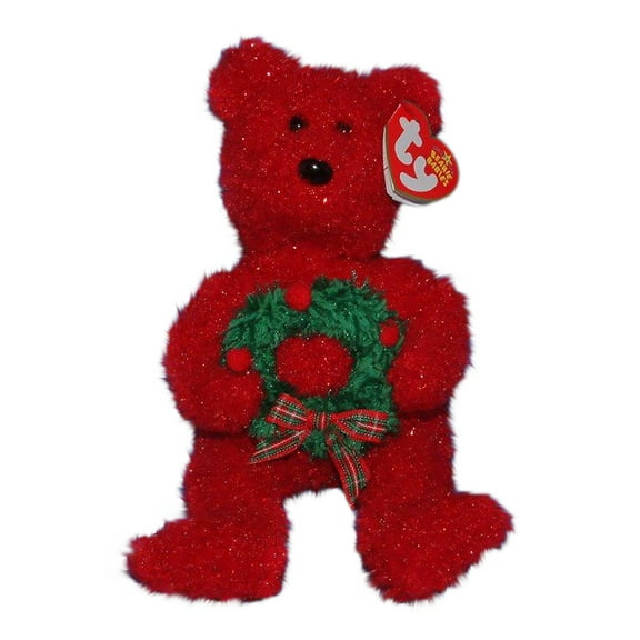 Ty Beanie Babies 2006 Holiday Teddy the Bear Red with Wreath Christmas Plush