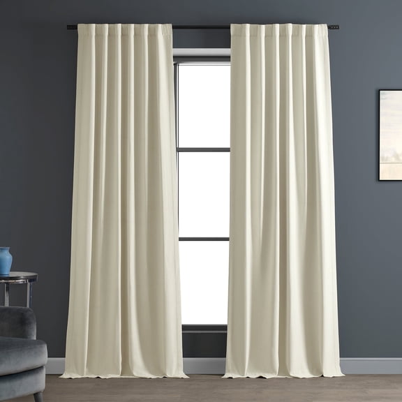 Half Price Drapes Oat Cream Bellino Textured Faux Linen Room Darkening Curtains For Bedroom & Living Room Curtains(1 Panel), Curtains 84 Inches Long, 50W X 84L