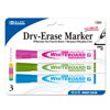 BAZIC Dry Erase Marker Bright Color Chisel Tip Whiteboard Markers (3/Pack), 1-Pack