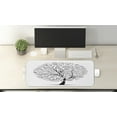 thumbnail image 2 of White Computer Mouse Pad, Monochrome Doodle Tree with Abstract Leafy Floral Branches Illustration, Rectangle Non-Slip Rubber Mousepad Large, 31" x 12", Charcoal Grey and White, by Ambesonne, 2 of 2