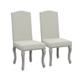thumbnail image 2 of Nancy Victorian Nail Head Accented Light Beige Fabric Accent Dining Chair, Set of 2, 2 of 7