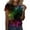 Blue, variant on Kaondbfi Delicate Arctic Light Print T Shirts Fashionable Summer Round Neck Short Sleeve Blouses Tops for Carnival