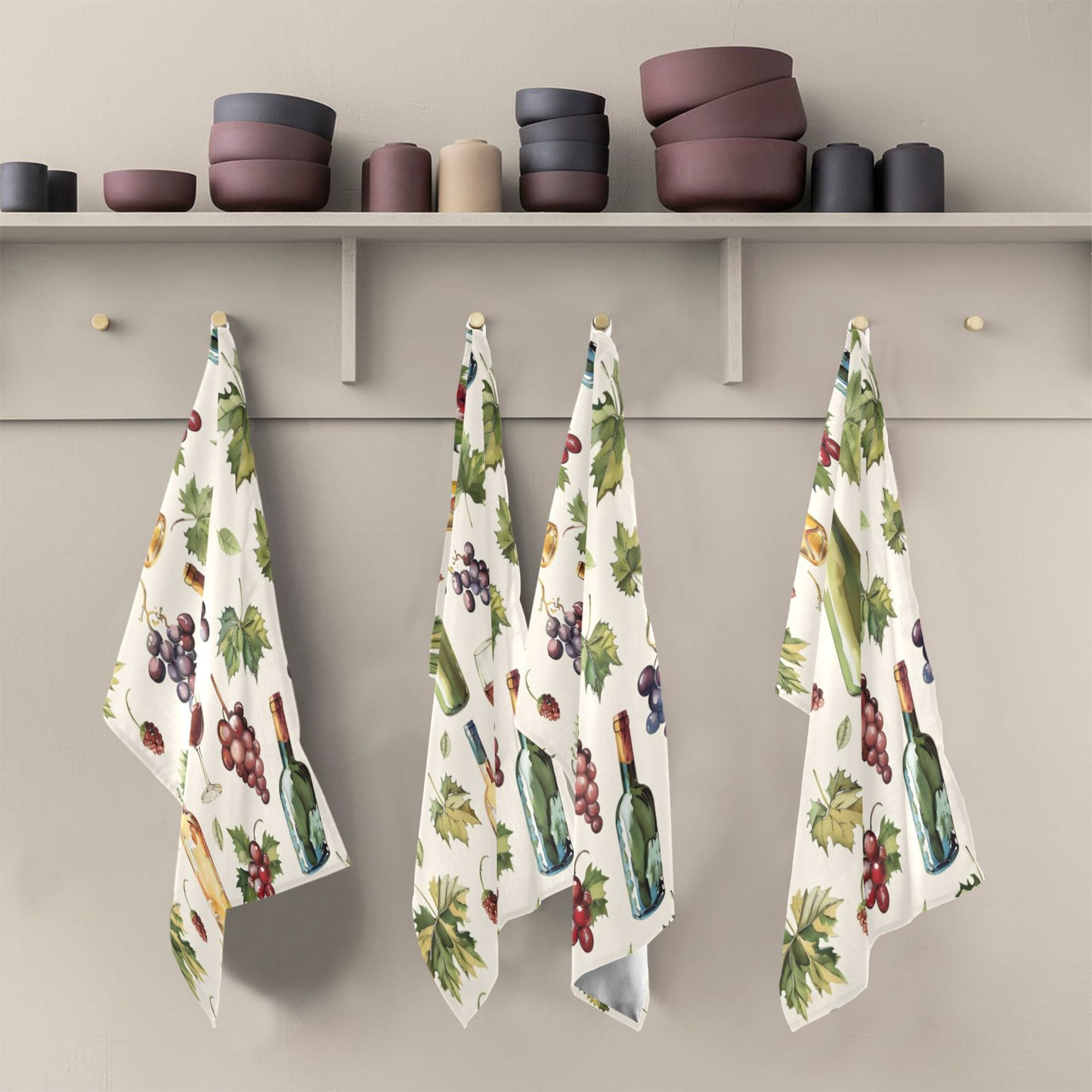 Kitchen Towel 28x18 Inches x6，Plate Towel, Decorative Towel, Napkin, Tea Towel Tea Towels For Kitchen Dish Cloths & Dish Towels Wine Bottle