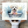 thumbnail image 4 of Maltese Dog Canvas Bathroom Décor - Unique Bath Wall Decor - Modern Canvas Bathroom Wall Art - Room Decor - Bathroom Decorations - Restroom Sign - Wall decor living room, 4 of 4